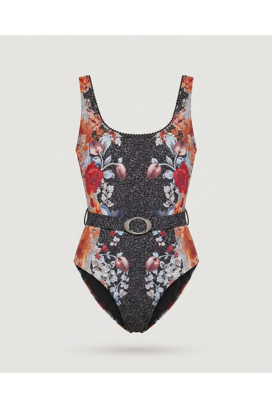Multi Belted Printed Swimsuit
