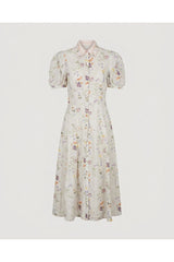 Multi Floral Puff Sleeve Dress