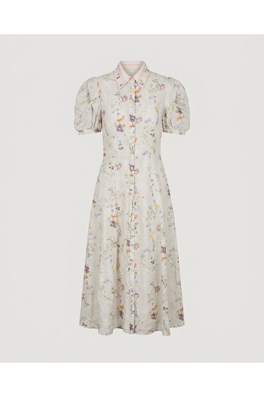 Multi Floral Puff Sleeve Dress