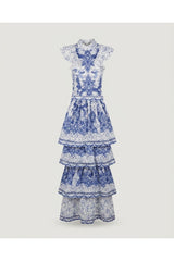 Multi Printed Tiered Maxi Dress