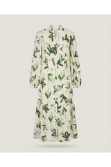 White Floral Button-down Maxi Dress