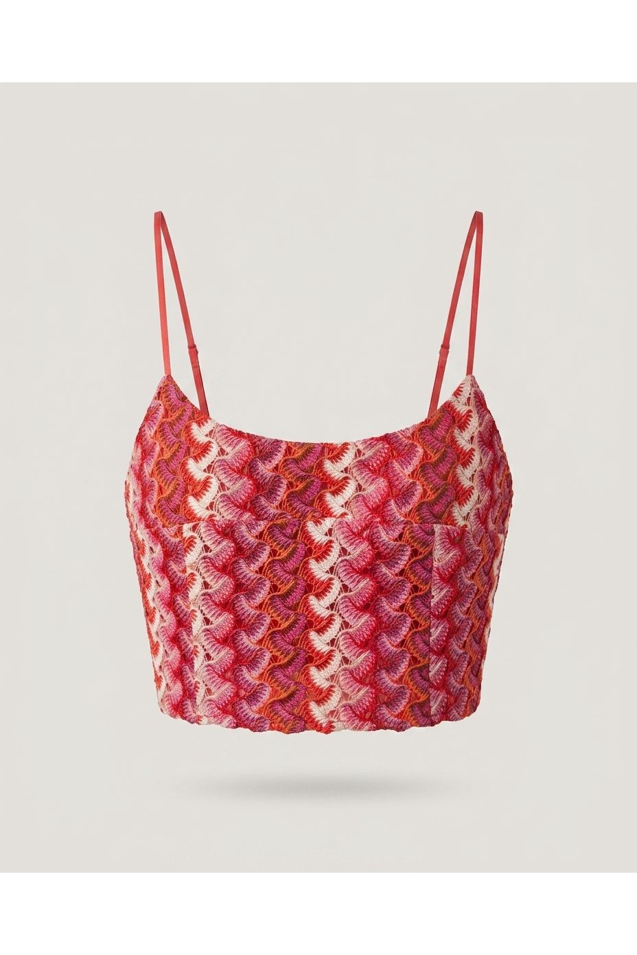 Multi Textured Cropped Cami Top