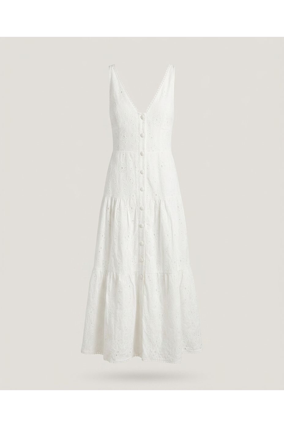 White Eyelet Button-down Dress