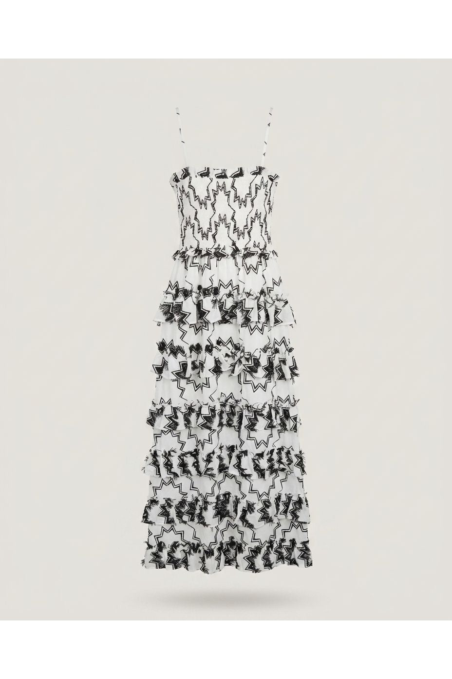 White Tiered Ruffle Maxi Dress