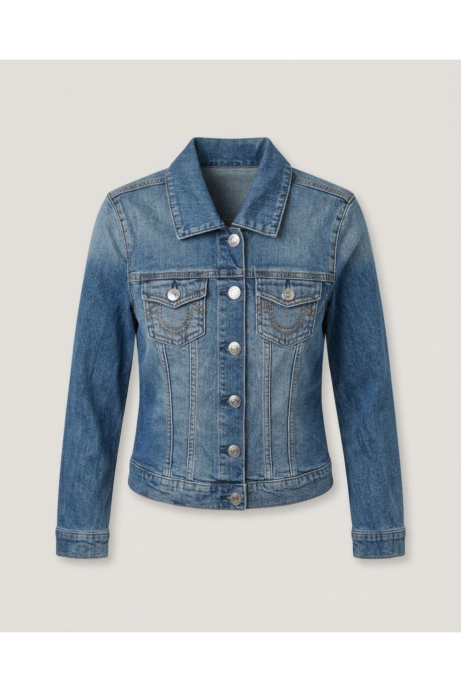 Blue Fitted Denim Jacket