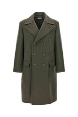 Men's Military Green Wool Coat