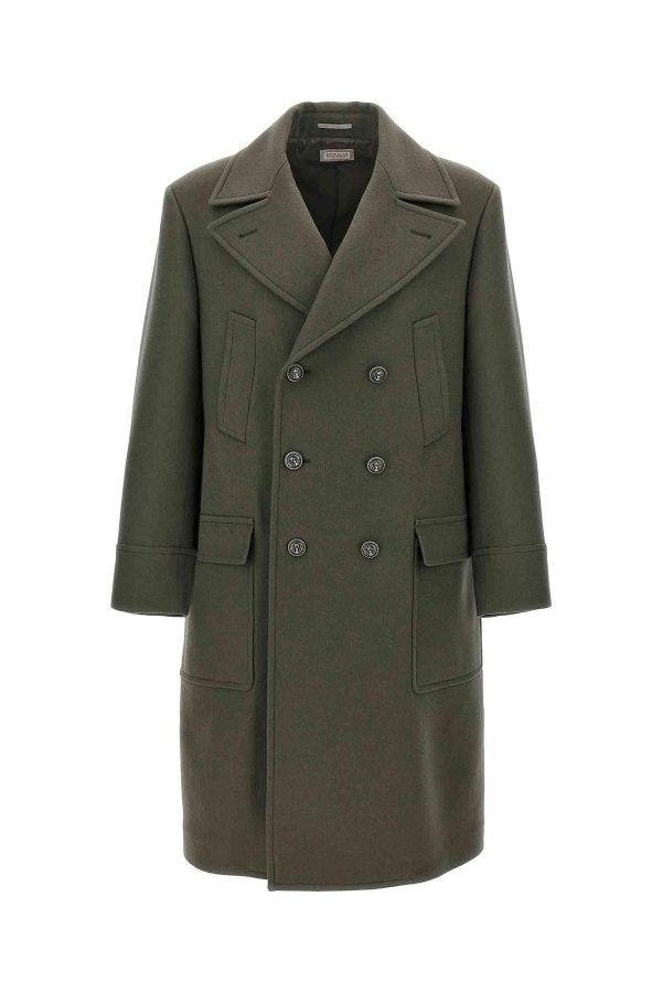 Men's Military Green Wool Coat