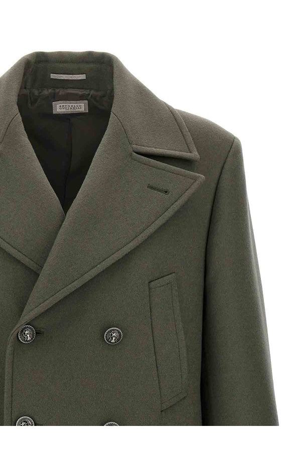 Men's Military Green Wool Coat
