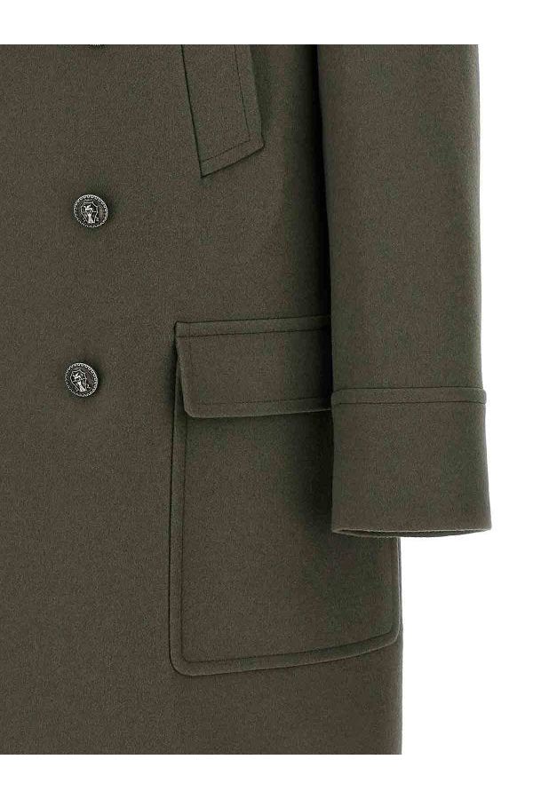 Men's Military Green Wool Coat