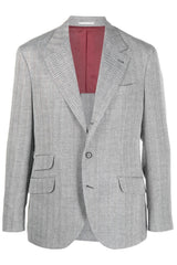 Men's Grey Linen Wool Blazer
