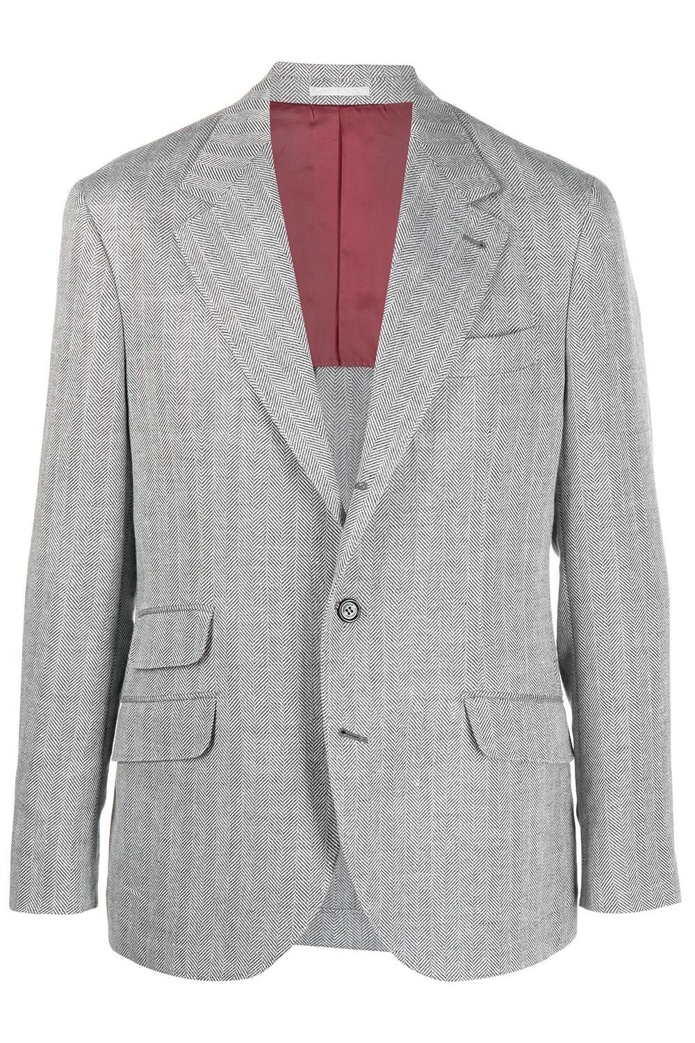 Men's Grey Linen Wool Blazer