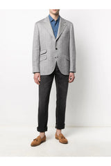 Men's Grey Linen Wool Blazer