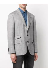 Men's Grey Linen Wool Blazer