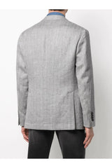 Men's Grey Linen Wool Blazer