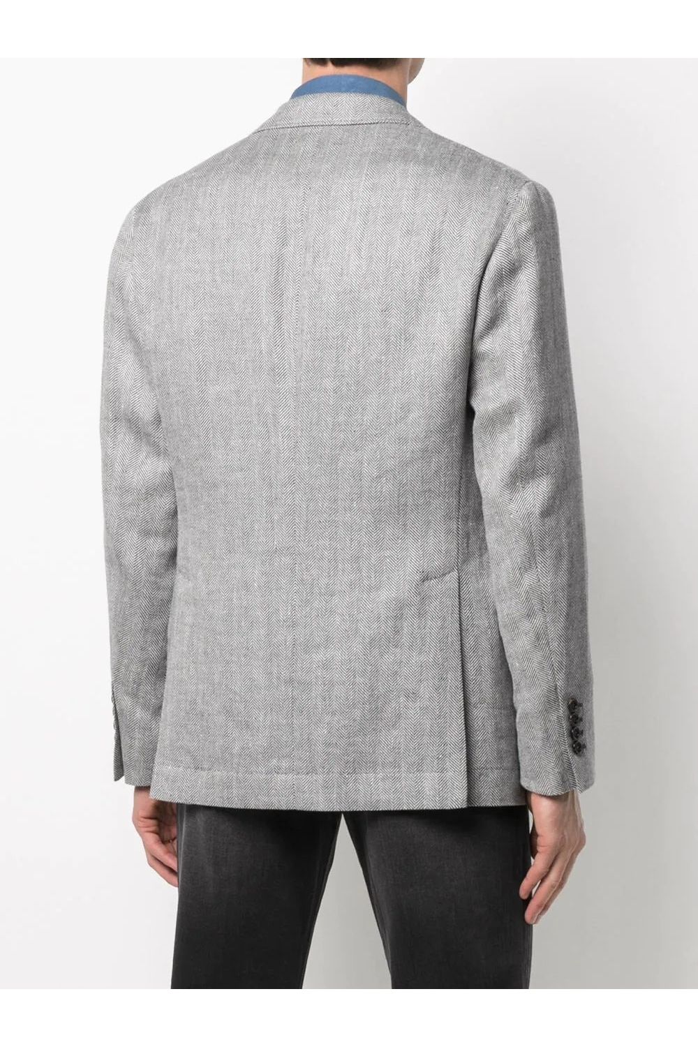 Men's Grey Linen Wool Blazer