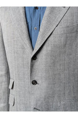 Men's Grey Linen Wool Blazer