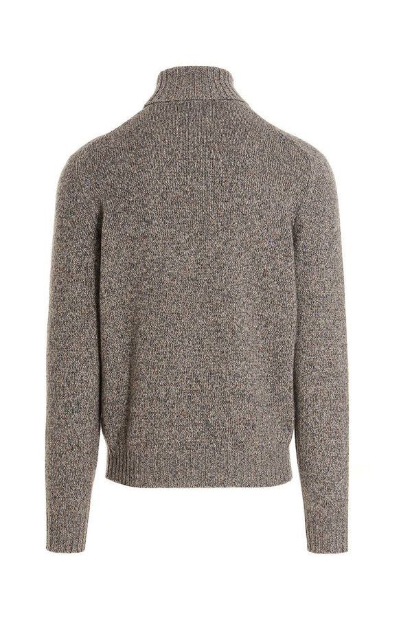 Men's Grey Wool Turtleneck Sweater