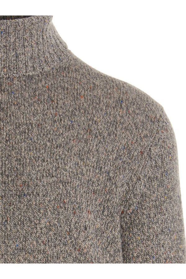 Men's Grey Wool Turtleneck Sweater