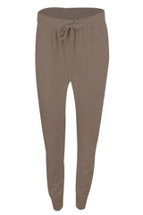 Women's Taupe Wool Jogger Trousers