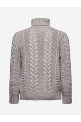 Brunello Cucinelli Men's Taupe Wool Cable Sweater