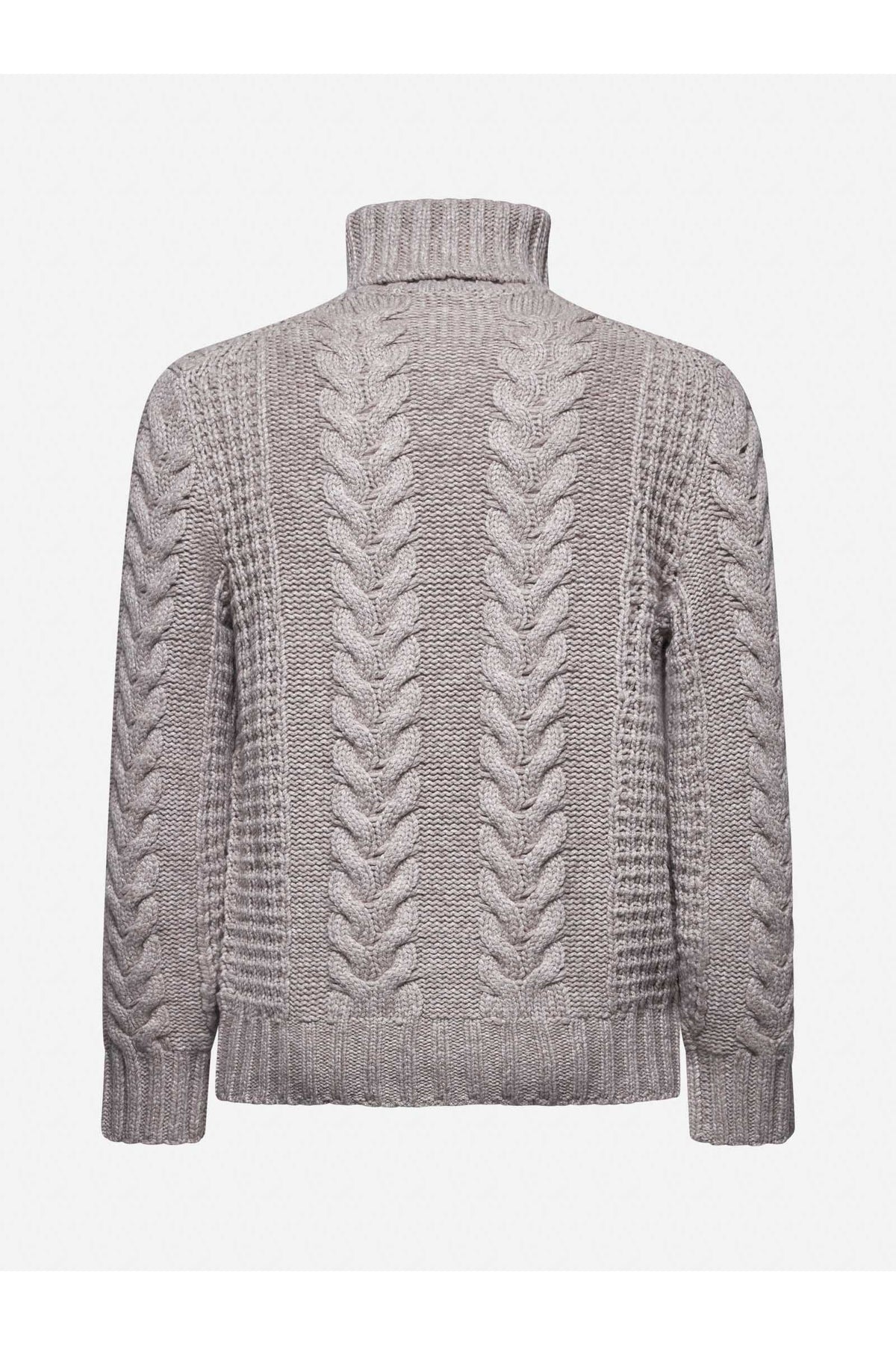 Brunello Cucinelli Men's Taupe Wool Cable Sweater