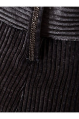 Brunello Cucinelli Women's Black Velvet Tailored Trousers