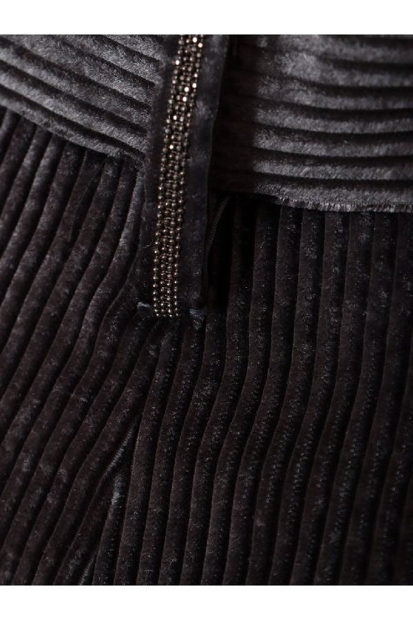 Brunello Cucinelli Women's Black Velvet Tailored Trousers