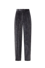 Brunello Cucinelli Women's Black Velvet Tailored Trousers
