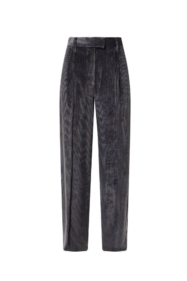 Brunello Cucinelli Women's Black Velvet Tailored Trousers