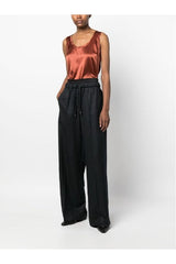 Women's Rust Silk Sleeveless Shirt