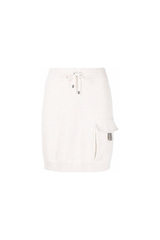 Women's Cream Knit Skirt With Pocket