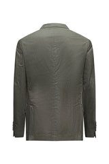 Brunello Cucinelli Men's Olive Cotton Pinstripe Blazer