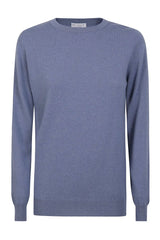 Women's Blue Wool Crewneck Sweater