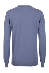 Women's Blue Wool Crewneck Sweater
