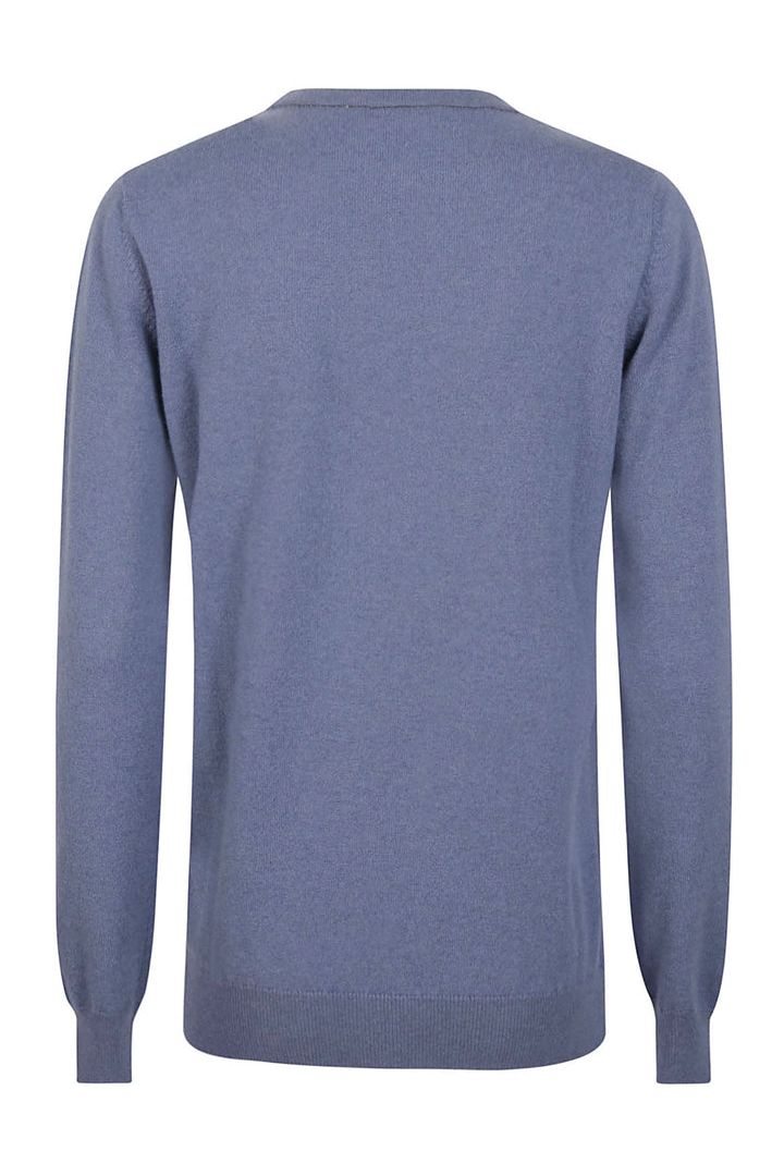 Women's Blue Wool Crewneck Sweater