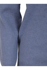 Women's Blue Wool Crewneck Sweater