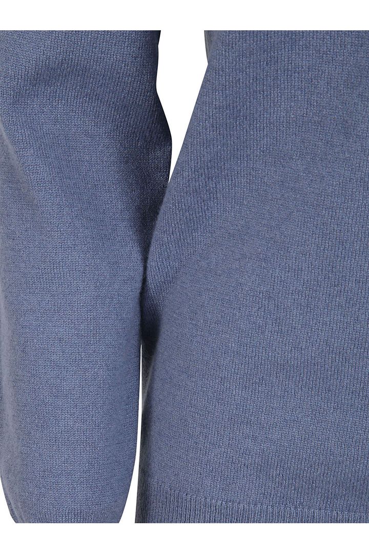 Women's Blue Wool Crewneck Sweater