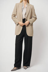 Women's Beige Tailored Linen Jacket