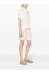 Women's White Cotton Polo Shirt