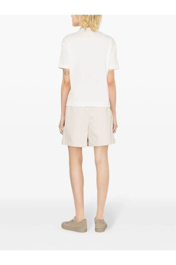 Women's White Cotton Polo Shirt