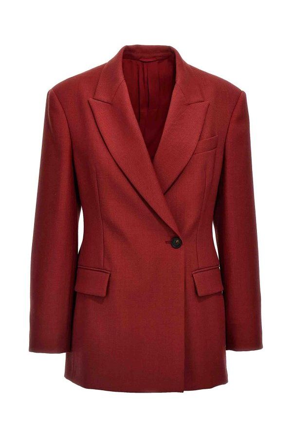 Women's Red Wool Tailored Blazer