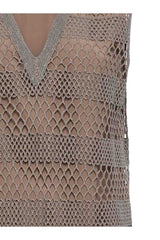 Women's Taupe Silk Mesh Shirt