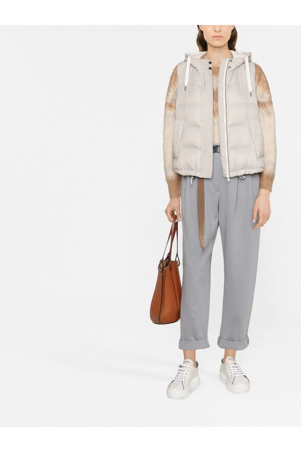 Women's Cloudy Gray Pleated Trousers