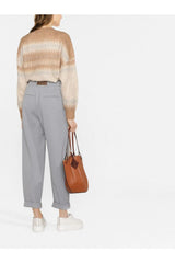 Women's Cloudy Gray Pleated Trousers