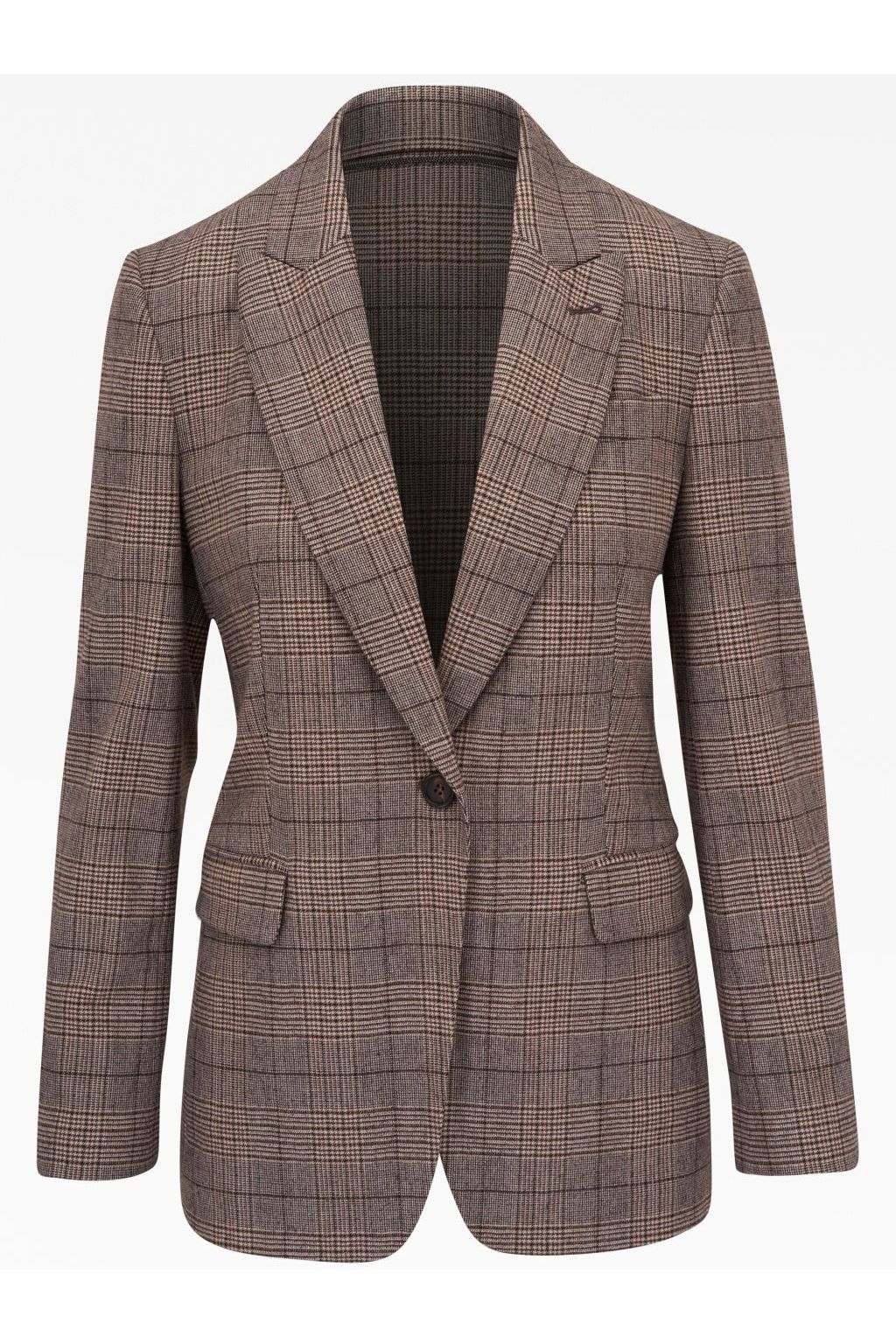 Women's Brown Wool Blend Tailored Jacket