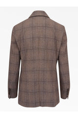 Women's Brown Wool Blend Tailored Jacket