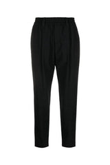 Women's Black Wool Tapered Trousers