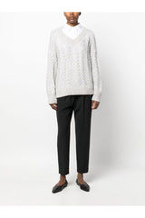 Women's Black Wool Tapered Trousers
