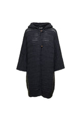 Women's Black Wool Hooded Sweater