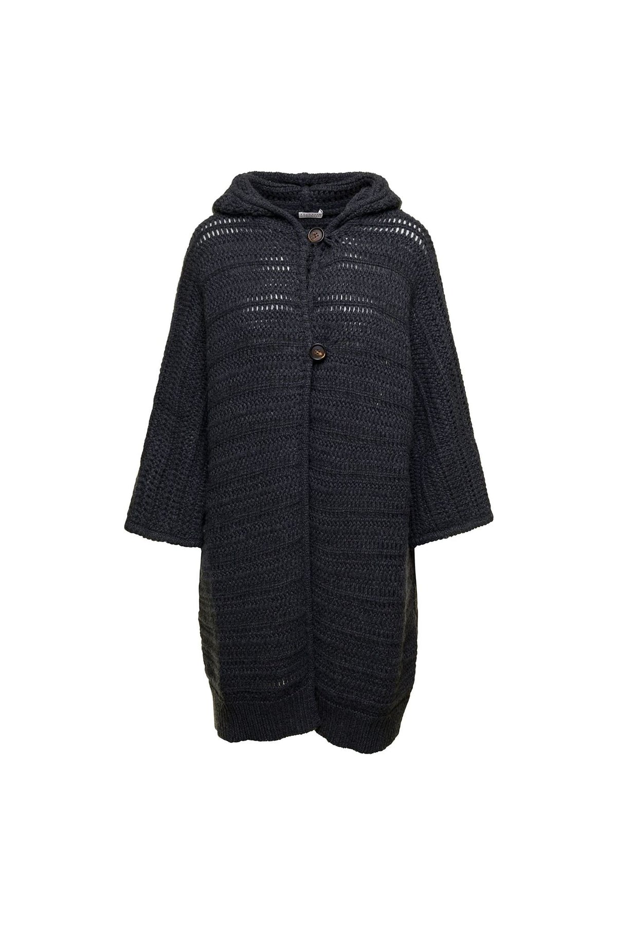 Women's Black Wool Hooded Sweater